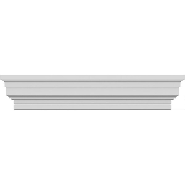 Ekena Millwork 104" Bottom Width x 106 1/2" Top Width x 3 7/8"H x 1/4"P Stockport Crosshead CRH04X104ST - main
